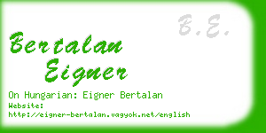 bertalan eigner business card